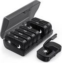 PULIV Extra Stor Ugentlig Pill Organizer 2 gange om dagen, One- Side Open Pill Box 7 Dag for Easy Filling, Black Privacy Protection AM PM Pill Case for Vitaminer, Medicin, Kosttilskud, Fish Oils Black