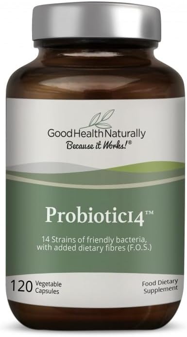 Probiotika 14 - fordøjelsestillæg, Gut Cleanse Note 124; 120 Kapsler - Godt helbred naturligt
