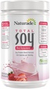 Naturade Total Soy Protein Powder - 13g Protein & 150 kalorier pr Server- Non-GMO Soy - 0g Trans Fat - Lactose & Gluten Gratis - Jordbær Creme (13 Servere)