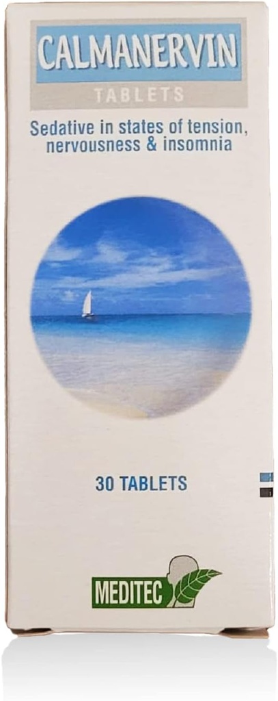 Calmanervin Tablets Sedativ i tilstand af spændingsnervøsitet og søvnløshed - 30 tabletter