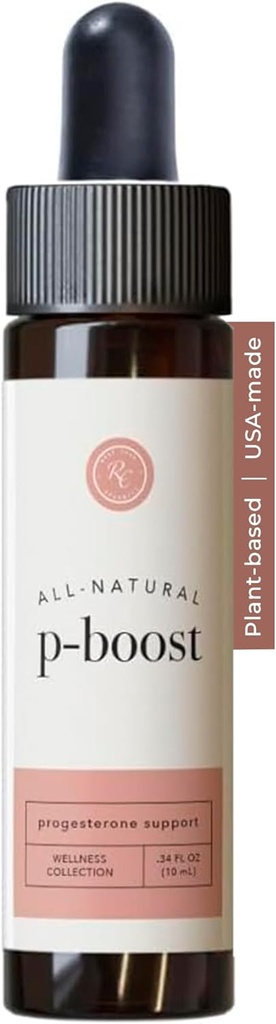 Rowe Casa Organics P- Boost Drops, Bioidentiske Progesteron Kosttilskud med essentielle olier, Pre- Seed Fertilitet Drops & Natural Hormone Balance for Women, .34 Fl Oz