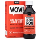 NovaFerrum Wow, 125 Højpotens flydende jerntilskud for voksne, jernmangel, 125 mg jern per 5 ml dosis, Vegan Verified, Gluten Free Certified, Sugar Free