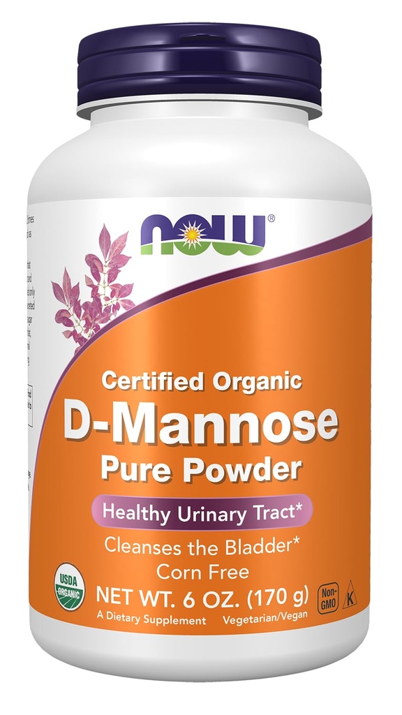 Now Foods D- Mannose Powder, 6 Ounces (pakke med 2)