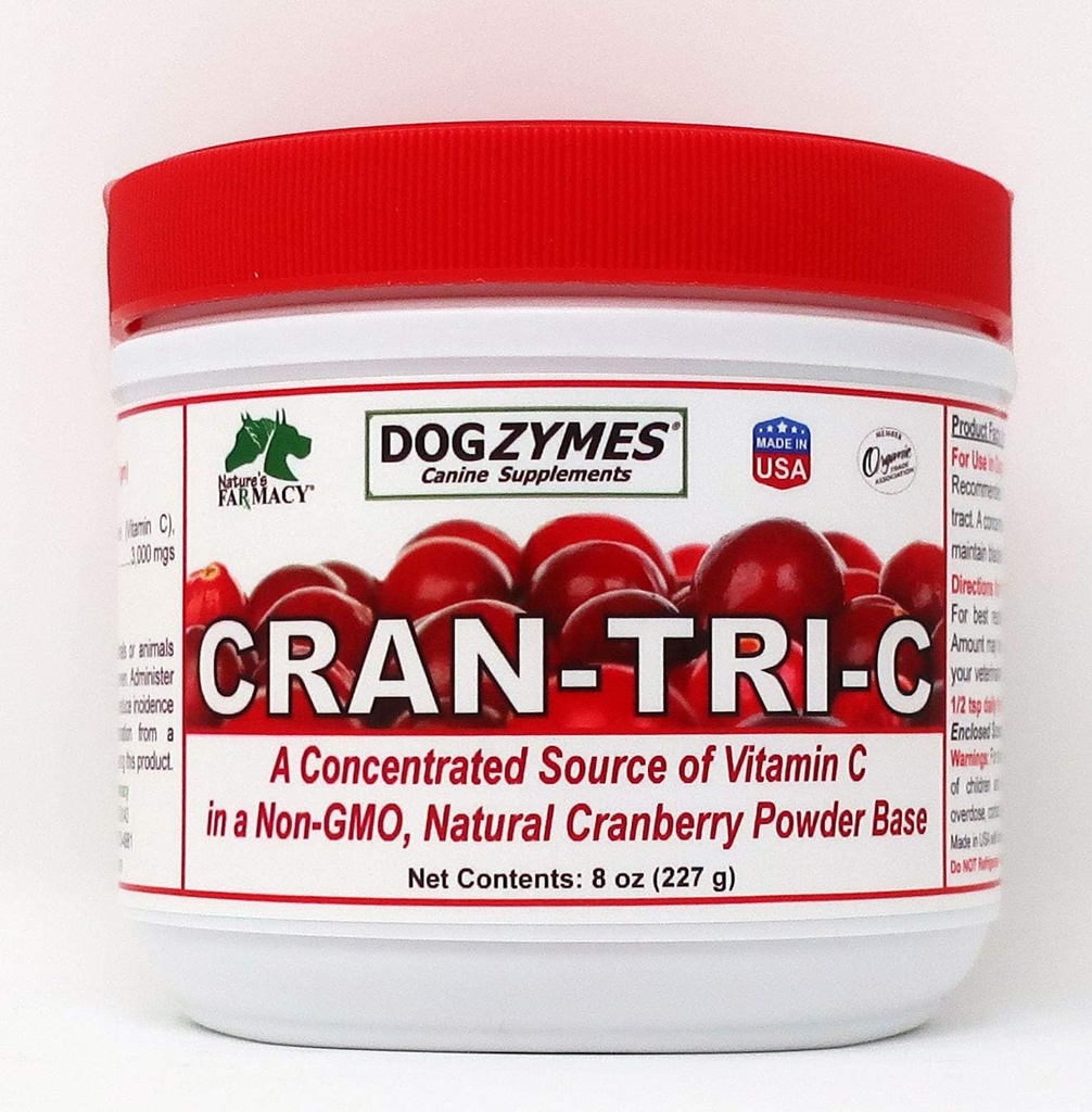 Dogzymes Cran Tri C Urinary Tract Support, C-vitamin Blend, 1418mg per Teaspon (8 Ounce)