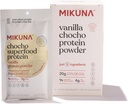 Mikuna Chocho Superfood Protein, Plant- baseret protein pulver, Rejsepakker - Vegan, Gluten Free, 3g Net Carbs eller mindre, og Bioavailable, Ikke-Isolere (8 Servere, Vanilla)