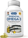ANDREW LESSMAN Essential Omega-3 Mint - 60 Softels - Ultra-Pure, High Potence Omega-3 Olies. Høj DHA, ingen stomach, ingen kontaminanter, ingen kviksølv. Lille let at synke bløddele