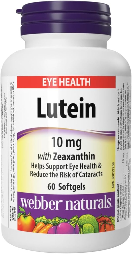 Webber Naturals Lutein med Zeaxanthin Softgel, 10mg 60 Greve