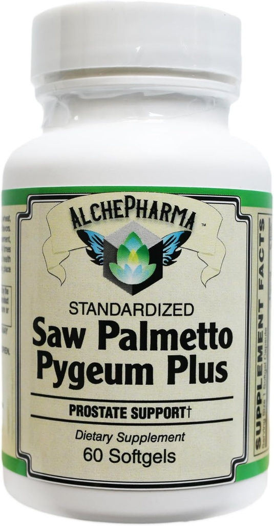 Saw Palmetto & PYGEUM Plus-Prostate Support [ European Standardized ] Professional Formula - 60 Softgels