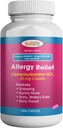 SUNDHED LFE Allergi Relief, Medicin Diphenhydramin HCl Caplets, 25 mg • 124; Børn og voksne • 124; Relieves Nysen, Runny Næse, Hay Fever Symptomer, Itchy Eyes and Throat (Stor, 1000 Greve)