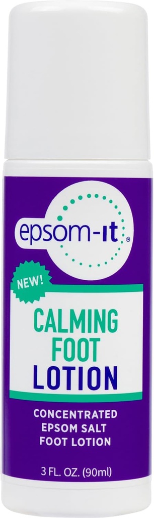 EPSOM- IT Calming Foot Lotion - Roll On Magnesium Sulfate Lotion for trættende fødder & ankler, topisk Epsom Salt med urea, Smelte Hårde Hud og Cracked Heels, Levering Comfort for ben og fødder 3.0 oz
