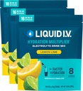 Liquid I.V. ® Hydration Multiplier - Lemon Lime Note 124; Electrolyte Powder Drink Mix Blandet 124; 3 Pack (48 Servere)