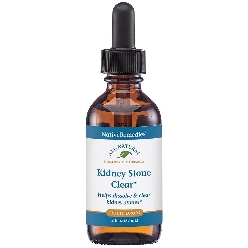 Indfødte retsmidler Nyre Stone Clear - Natural Homøopatisk Formel Midlertidigt Hjælper Opløs og Clear Nyre Stones - lindrer smerte, kvalme og opkastning - 59 ml