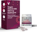 Vegansk vitamin B12 Sublingual Supplement - for Metabolisme og Energi, Vitaminer og kosttilskud - (60 tabletter)