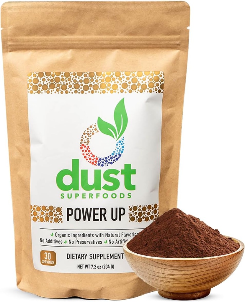 Power UP Energigivende Superfood Powder med B vitaminer, Organic Beetroot, Cacao, Acai, Matcha, Maca Root, og Guarana