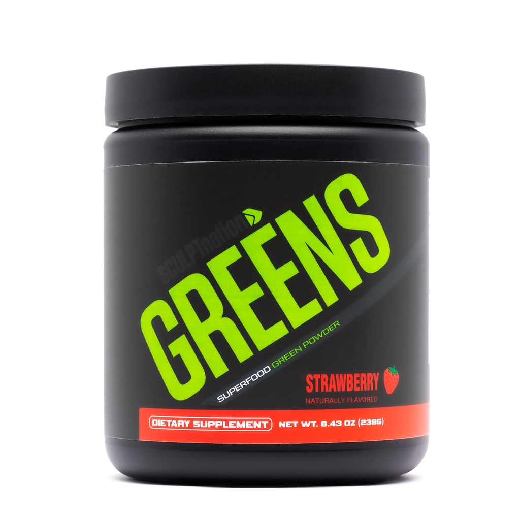 Schedpt Nation af V Shred Green Strawberry - Premium Green Powder & Superfood Blend med Collagen til at støtte hud, fordøjelse og energi - 30-dages levering