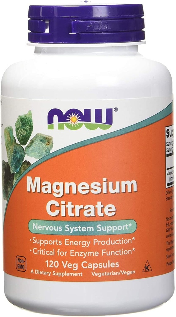 Nu fødevarer Magnesium Citrate 400 Milligram 120 Veg kapsler (pakke med 2)