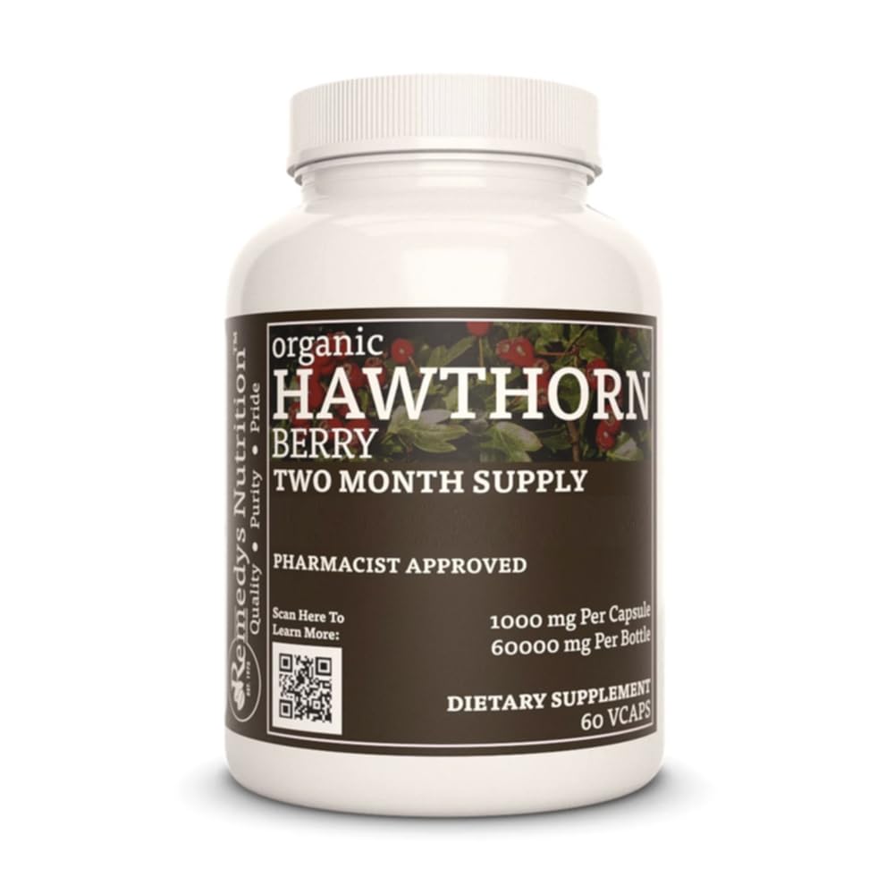 Remedy 's nutrition Hawthorn Berry- 1. 000 mg, 60 Veganske kapsler Herbal Kosttilskud