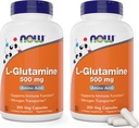 L- Glutamin 500mg 300 Veg kapsler (pakning med 2) - non- GMO supplement - Vegan Lglutamin 500 mg Caps