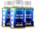 Vitamatisk BCAA Gummies - Branch Chain Aminosyretilskud - Peach Flavor - 600mg per servering - 60 Vegan Pectin baseret Gummies (3 flasker)