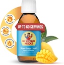 Min Spectrum Heroes Fish Oil Supplement for børn - Omega 3 for Neurale Assistance, Betændelse og immunforsvar - EPA & DHA for hjerne & øje sundhed - Kids & Voksen Væske Supplement - 5.07oz (150ml)