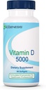 Nutra Biogenese D 5000 - D3 5000 IE Softgel kapsler til mænd og kvinder, VIT D supplement til immunforsvar, sunde tænder & ben sundhed - 90 Softgel