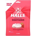 HALLS Throat Southing (Tidligere HALLS Breezers) Cremet Strawberry Throat Drops, Economy Pack, 70 Drops