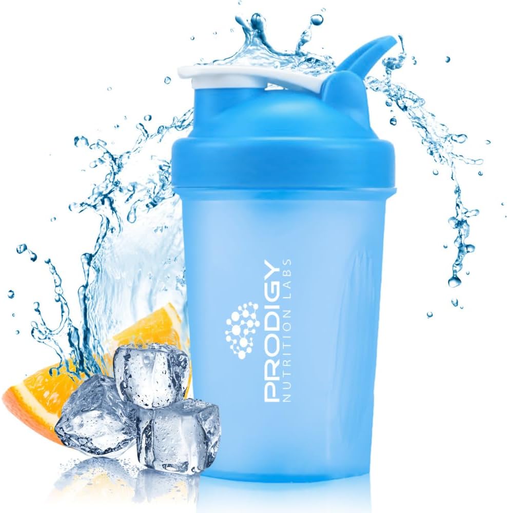 Prodigy Nutrition Labs Premium Shaker Flaske Perfekt til Protein Shakes og Pre Workout -14 Ounce (blå)