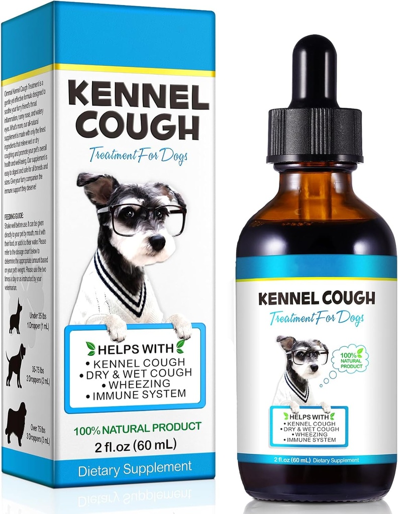 Kennel Hoste Behandling for hunde, Kennel Hoste Herbal Drops - 2.02 Fl.oz / 60 ml