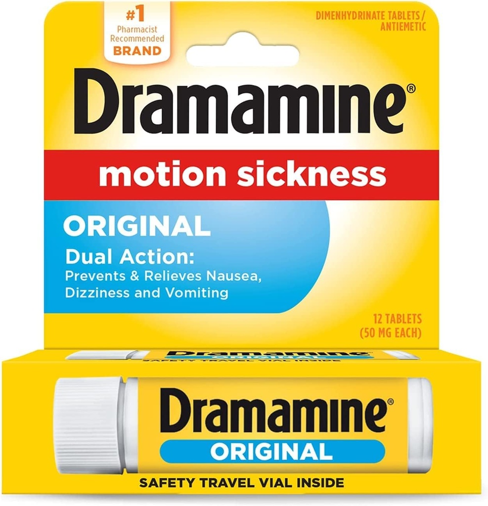Dramamin Original Formel - 12 ct, pakke med 4