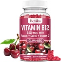 Vitamin B12 Complex 5000 mcg Methyl B12, Adenosyl B12 & Hydroxy B12, med Coenzym Q10, Folate, C-vitamin, Chewable B 12 for Energy Support, Metabolisme, Bone Health - Cherry Flavor