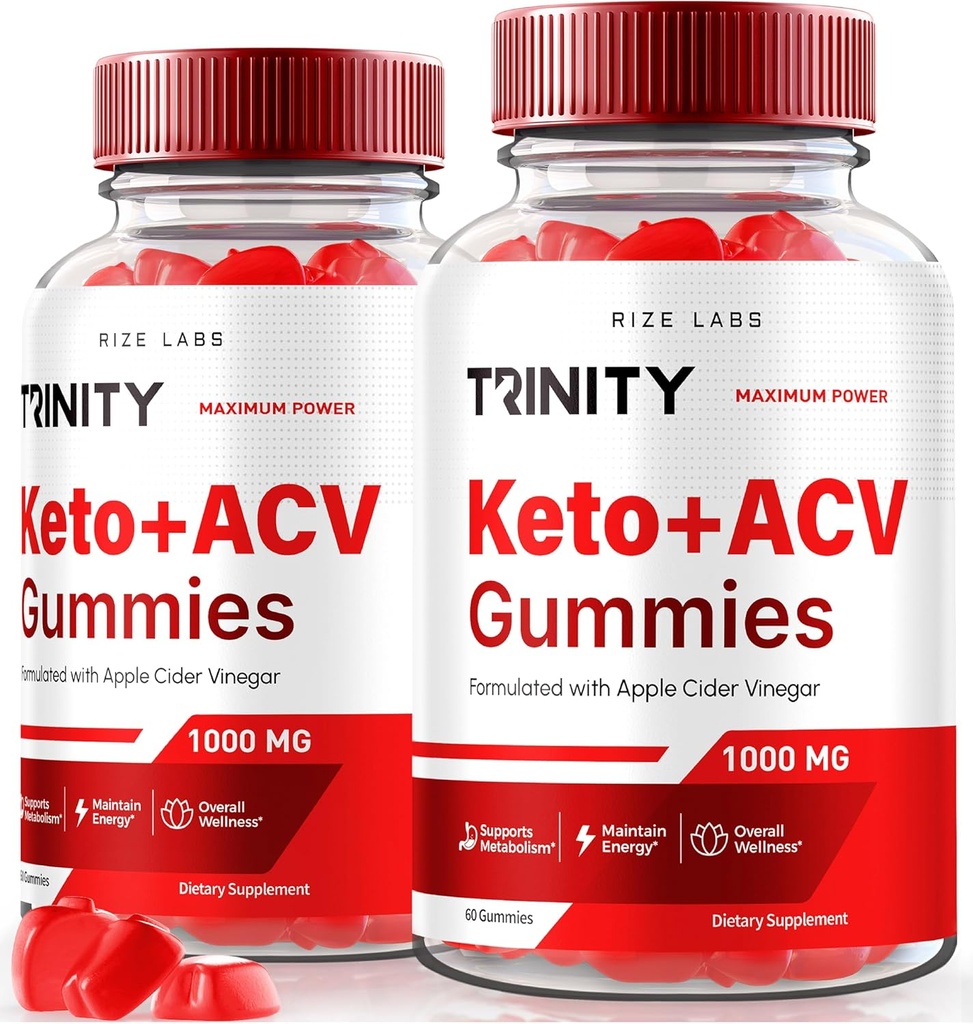 rize labs (Pack of 2 Trinity Keto + ACV Gummies for Advanced Weight Loss, Premium Keto Plus ACV Formel, Alle naturlige Apple Cider Vinagre Supplement, Gummy 500 mg anmeldelse (120 Gummies)