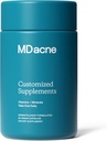 Mdacne Vitaminer og mineraler Skin Clearing Kosttilskud - 30 Veganske Kapsler - Understøtter topacne behandling & fremmer klar, rolig hud, rødme & Pore- Cragging 30 Greve (pakke med 1)