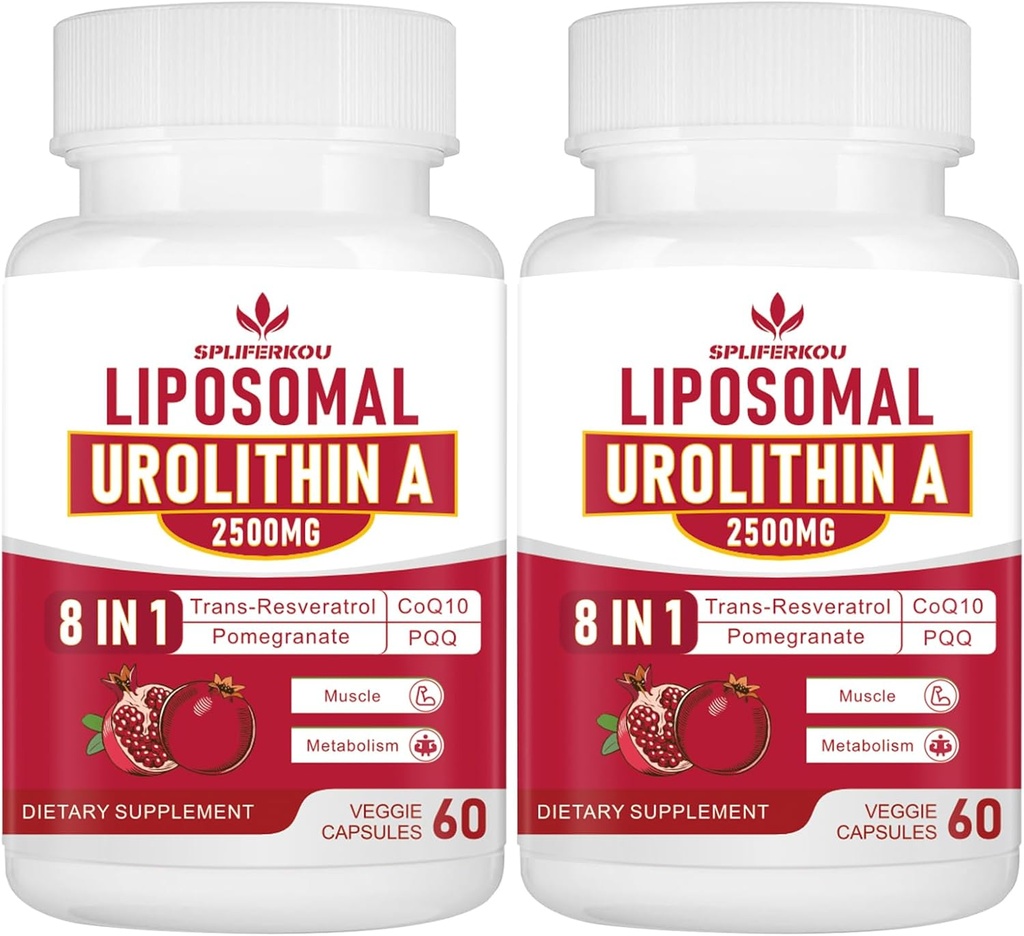 Liposomal Urolithin A Supplement 2500mg, Boost Energy, 60Kapsler