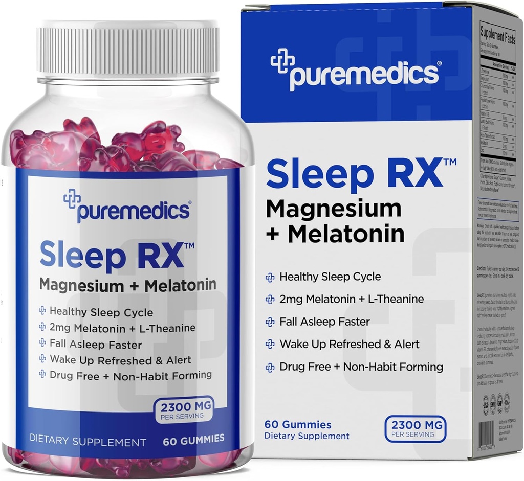 Søvn Gummy, Rolig + Søvn Support, 2 mg Melatonin, L- Theanin, Kamille, Lemon Balm, Passion Flower, Gentle Sleep Aid, Jordbær 60 Greve