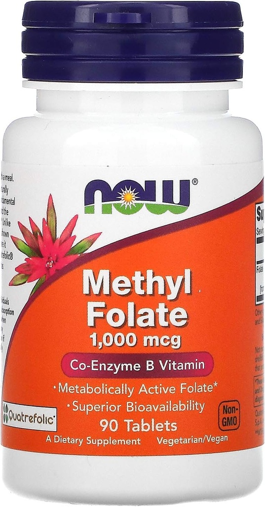 Nu fødevarer, methylfolat, 1.000 mcg, 90 tabletter