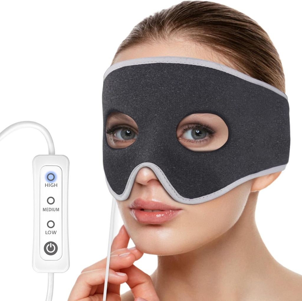 Sinus Pressure Relief Opvarmet Mask Ansigtsvarme Pad Relieve Sinus Smerte, Sinusitis Behandling, Hovedpine, Nasal Congestion, 3 varmeindstillinger, Varm Kompressor Terapi, Afvaskelig (ikke-genopladelig)