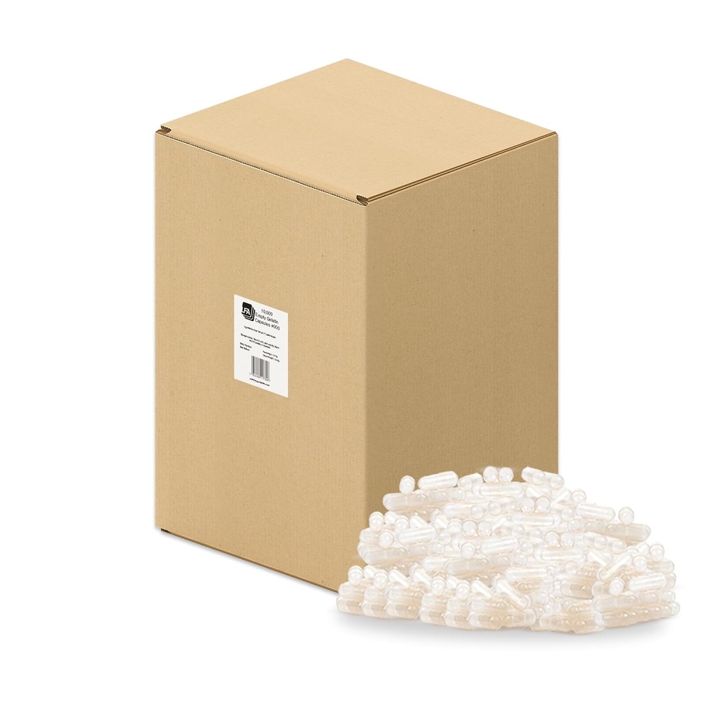 Størrelse 000 Tomme kapsler - 10000 Grev Bulk Gelatine kapsler Tomme - 000 Forenede Fyldelige kapsler - Piller Kapsler Tomme til Kapsel Fyldning Machine - Certificeret Halal Beef Gel Caps