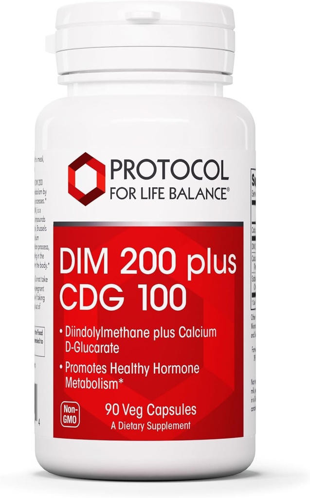 PROTOKOL FOR LIV BALANCE DIM 200 Plus CDG - 200mg - Calcium & DIM supplement - for rense Detox & Hormone Metabolisme - Calcium D glucarat - Non-GMO & Kosher - 90 Veg Caps