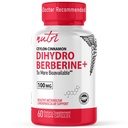 Naturens Fusions Dihydroberine Supplement 100mg 60 kapsler - med Ceylon kanel - 5X mere effektiv end regelmæssig berberine HCL
