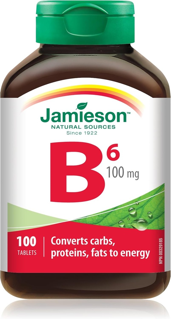 Jamieson Vitamin B6 (Pyridoxin) 100 mg, 100 faner