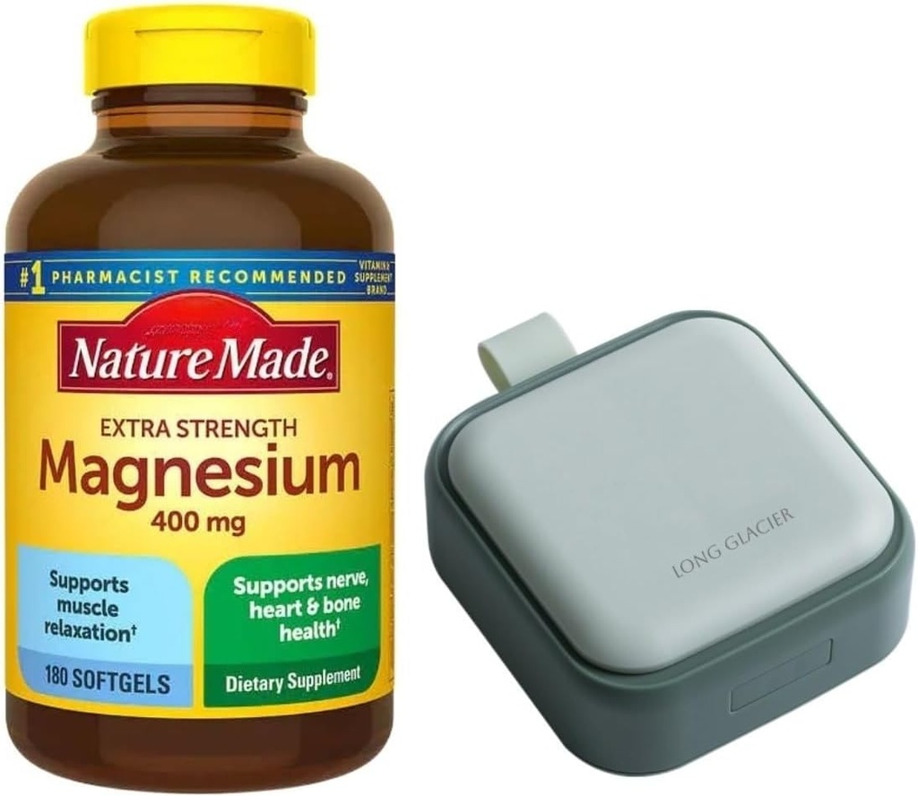 Nature Mades Magnesium 400 mg Extra Strengthell 180 Softgels, 180 Supply Days Name 124; Understøtter Muskelrelaxation, Nerve, Knogler og hjerte sundhed