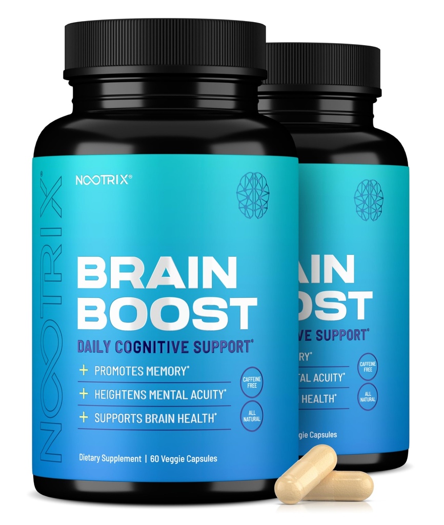 Nootrix Brain Boost Nootrop Supplement Note 124; Understøtter hukommelse, mental fokus, kognitiv sundhed & energi
