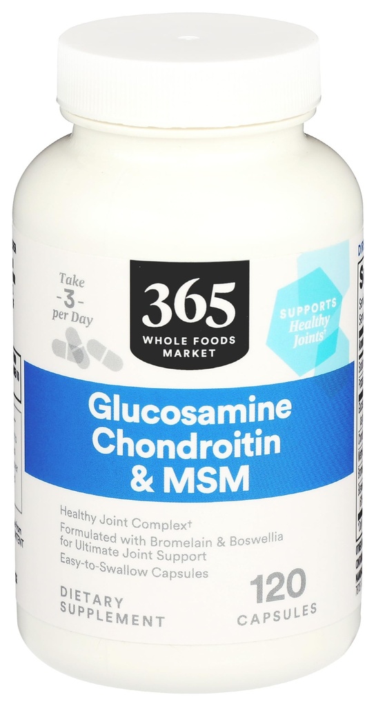 365 af Whole Foods Market, Glucosamin Chondroitin og MMS, 120 kapsler