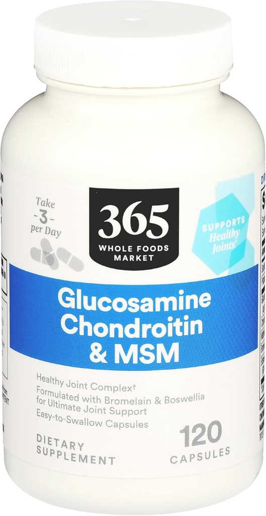 365 af Whole Foods Market, Glucosamin Chondroitin og MMS, 120 kapsler