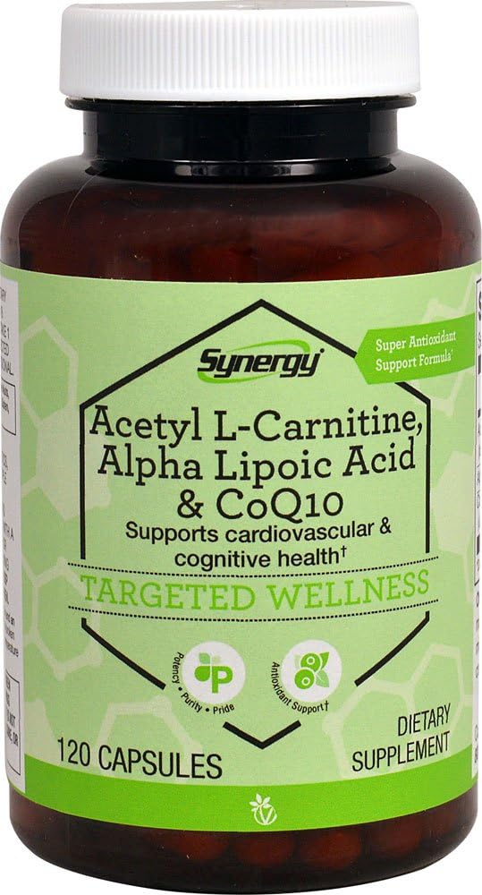 Vitacost Synergy Acetyl L- Carnitin, Alpha Lipoic Acid & CoQ10 -- 120 Kapsler
