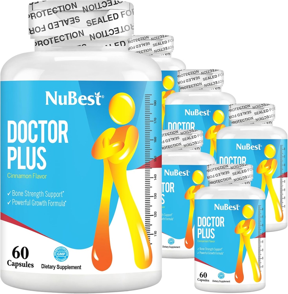Doctor Plus - Height Growth Formula - Supports Height Growth, Height Growth Pills with Calcium, Vitamins D3, Vitamin K2 (MK7) - Immunity and Overall Health for Children (10+) and Teens - 6 Pack