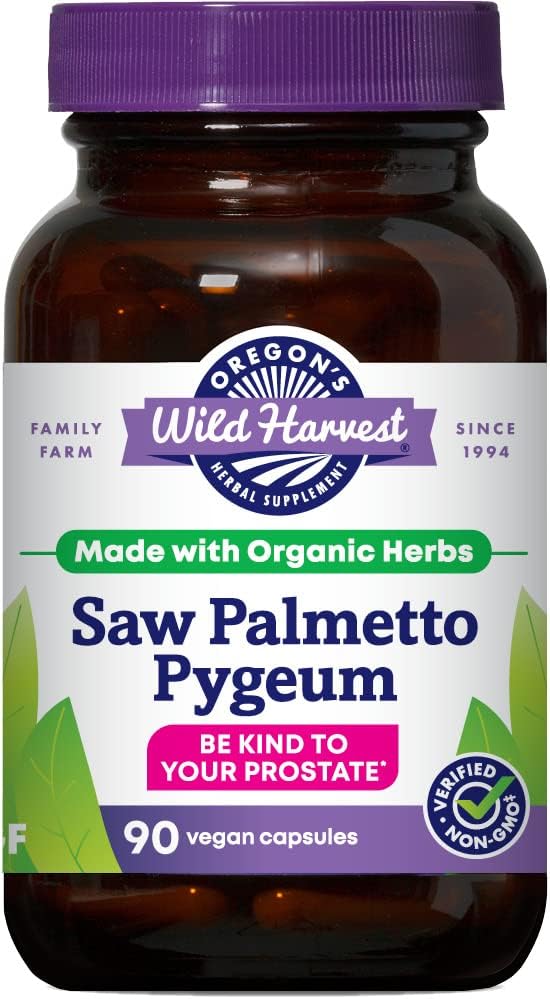 Oregon 's Wild Harvest Saw Palmetto Pygeum Kapsler, Non- GMO Organic Herbal Kosttilskud, 90 Greve