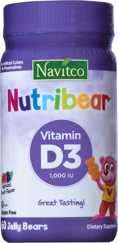 "NutriBear" Vitamin D3 1.000 IE Great Tasting, 60 Jelly Bears