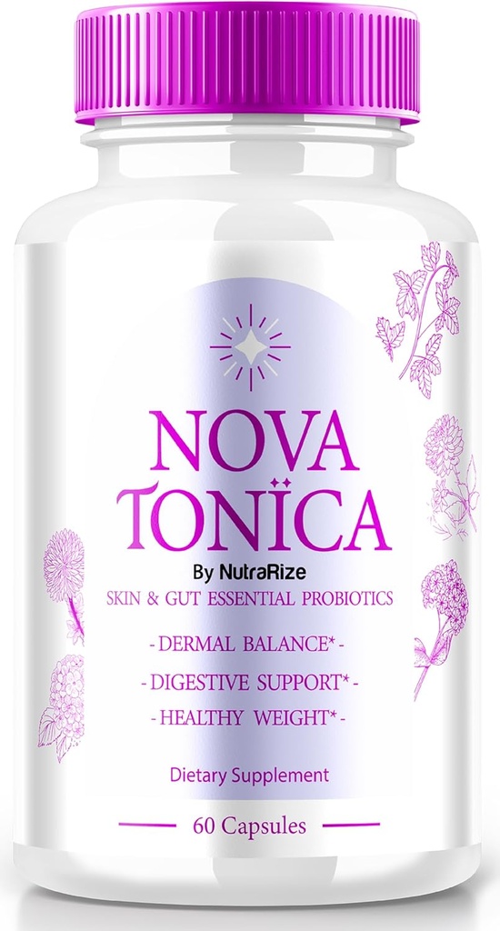 Nova Tonica kapsler, Nova Tonica til støtte naturligt sund og glødende hud, Ekstra stærk supplement til støtte Hydration, Skin- Enhancing Vitamin piller, Nova Tonic anmeldelser (60 kapsler)