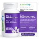 NatureCity TrueResveratrol - Resveratrol Supplement & Anti- Aging Support med 75 mg Trans- Resveratrol (98% Pure Veri- te) for hjerte, immunforsvar, ben og kognitiv sundhed
